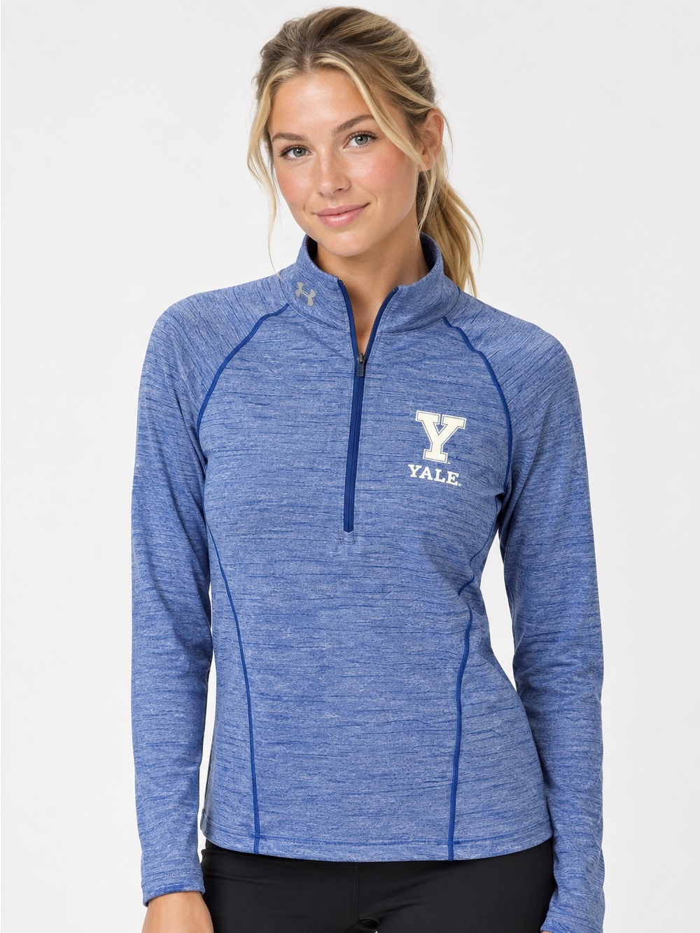 Yale Under Armour Blue Quarter Zip Women’s Performance Pullover Running Preppy